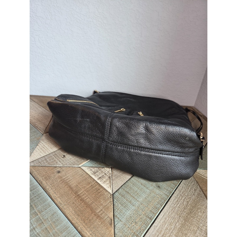 Michael Kors Y2K Portland Soft Black Pebbled Leather Shoulder Bag COA Hobo Purse - Picture 11 of 12